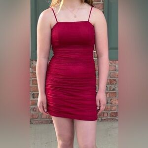 Pear Culture - Burgundy/Brick Red Spaghetti Strap Dress - Worn Once